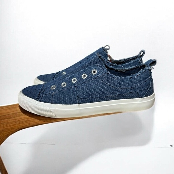 🌻Corkys Blue Denim Babalu Slip On Laceless Sneakers Size 7 - Picture 4 of 10